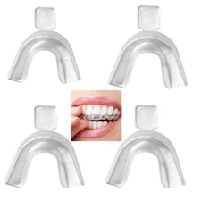 4pcs Thermoplastic Moldable Teeth Whitening Trays Mouth Guard Grinding Teeth