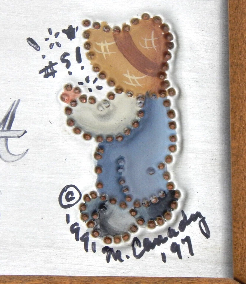 Tin Punched Ten Commandments Framed Religious Folk Art Amish Inspired Art - Image 3 of 4