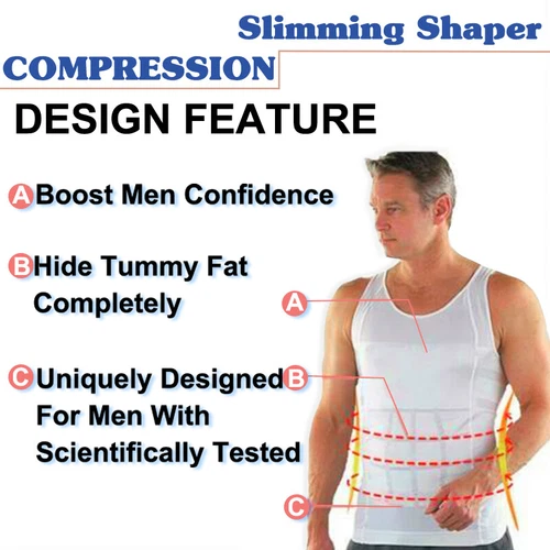 Mens Tight Compression Body Shaper Sports Muscle Tank Top Abs Abdomen Slim Vest - Picture 8 of 41