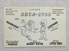 i 1371 Postcard CB QSL Rainmaker & Lightning, Sheboygan, Wisconsin WI