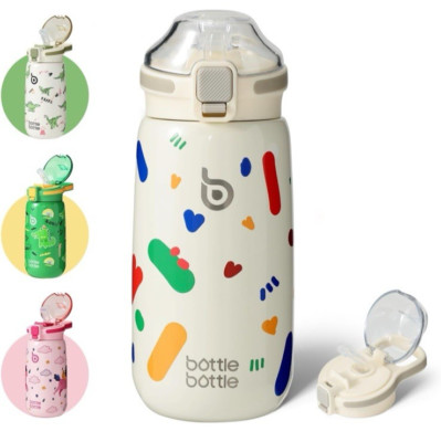 BOTTLE BOTTLE Kids Water Bottles for School 16 oz Stainless Steel Drink Bottle
