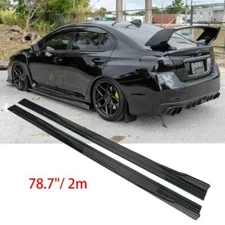 78.7''2m Glossy Black Side Skirts Rocker Panel Splitter Lip For Subaru WRX STI