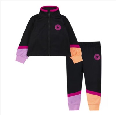 Converse All Star Official Baby Girls Poly Tracksuit piece Set