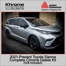 2021–2026 Toyota Sienna XL40 Chrome Delete Vinyl Overlay Wrap (Complete) – Gloss