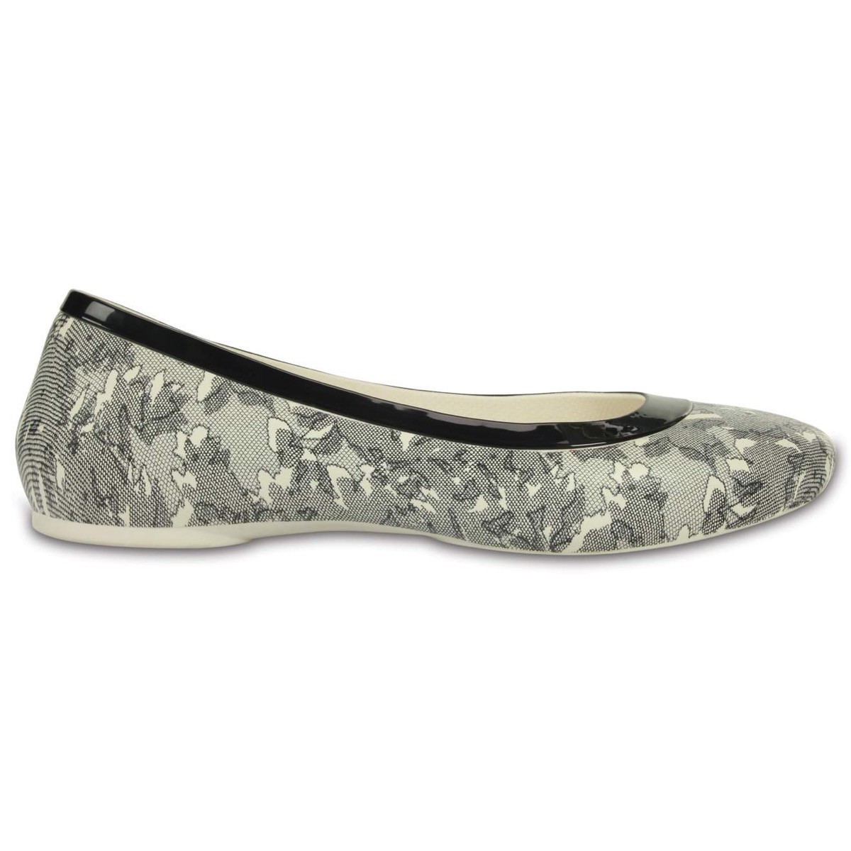 Crocs Lina Shiny Flat bailarinas-Oyster negro-croslite Crocs Lina Shiny Shiny Shiny Flat bailarinas-Oyster negro-croslite ganancia cero