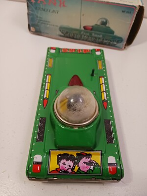 Vintage 1970s MF 956 Sparkling Fire Space Tank Friction Tin