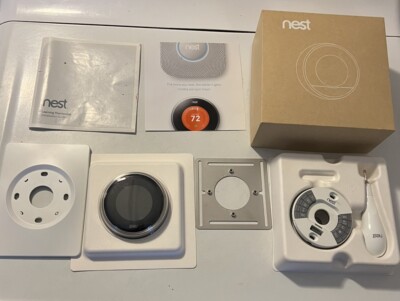 Google Nest 2nd Gen Smart Learning Thermostat - Stainless Steel Box Model 02A