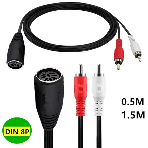 Cable adaptador de audio musical macho MIDI DIN 8 PIN hembra a doble 2x RCA fono macho - Imagen 4 de 9