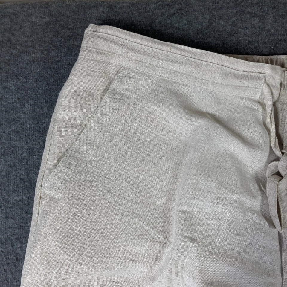 Pantalones chinos Cubavera mezcla de lino con cordón para hombre talla XL extra grandes beige Resort Foto 2 de 4