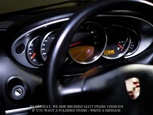 For PORSCHE 911 996 97-04 Brushed Aluminum Dashboard Trim dash Rings 5 pieces - Picture 16 of 20