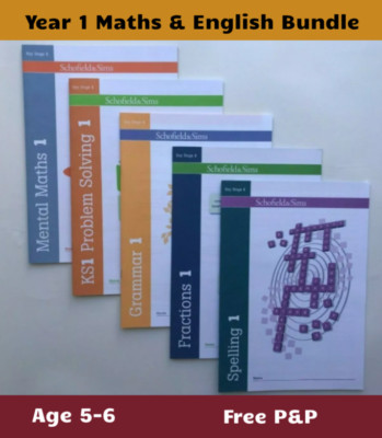 Year 1 Complete Home Learning Starter Bundle of 5 Maths & English Workbooks New