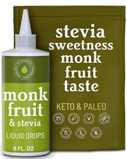 NatriSweet Monk Fruit & Stevia Liquid Drops 8 fl oz, Zero Calorie Sweetener