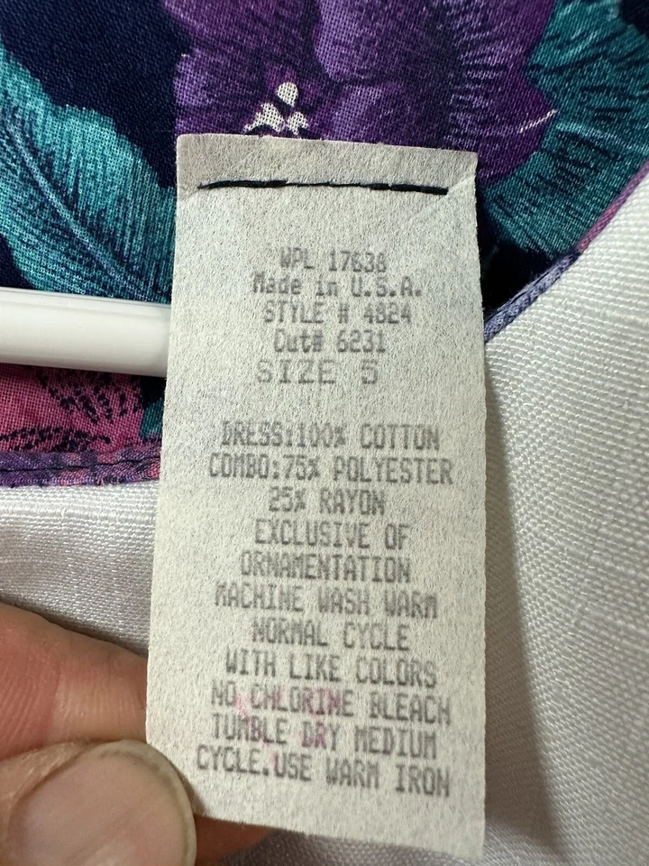 Vestido para mujer vintage años 80 90 talla 5 Estados Unidos iglesia oficina floral cremallera manga corta Foto 2 de 4