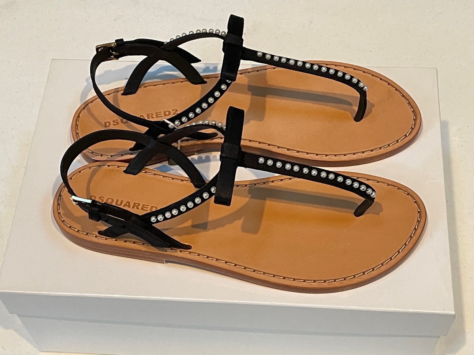 APL SANDALI DONNA DSQUARD NERI TAGLIA 8