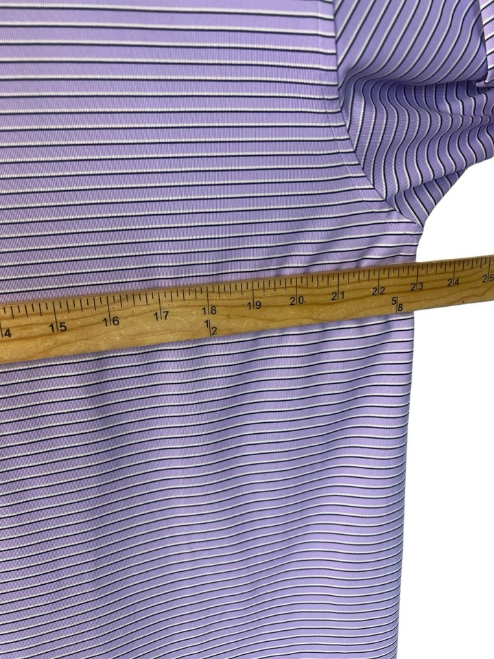 Donald Ross Men's Purple Stripe Golf Polo Shirt Large CC Logo Sleeve eBay