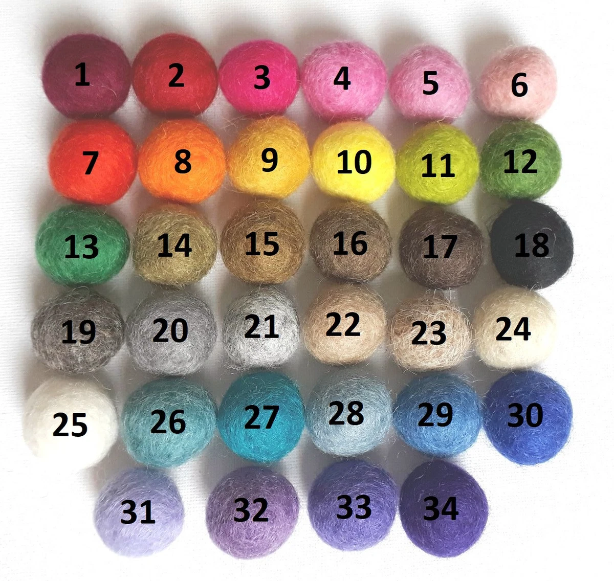 Felt Balls - Pastel Bundle Felt Balls - 100% Wool Felt Balls - (18