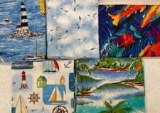 FAT QUARTER BUNDLE OF 5 - FQ989- BEACH