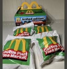 Collector's McDonald  s Cactus Plant Flea Market Adult Happy Meal Toys, 4 Sealed