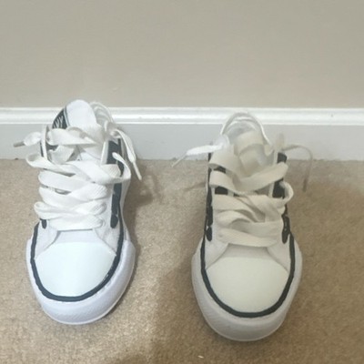 AMIRI BONE Embroidered White Black Canvas Lace Up Men's Casual Sneakers