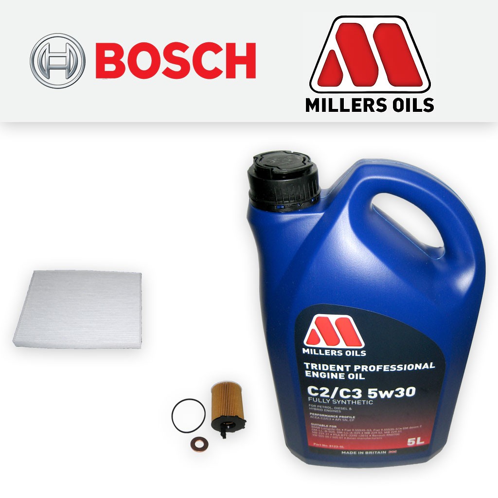 SERVICE KIT for PEUGEOT BIPPER 1.4 HDI OIL CABIN FILTERS +5w30 OIL (2007-2014)