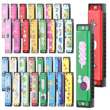 32 Pcs Harmonica, 16 Holes Cartoon Harmonica with Double Row - Perfect for Ad...