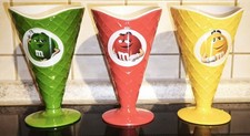 3x M&M Eisbecher gr&uuml;n rot gelb - NEU und unbenutzt