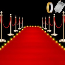 Red Carpet Runner with Light for Events Red Fabric Runner with LED Hallway Ai