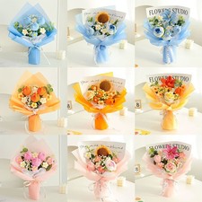 Mothers Day Gifts Crochet Flowers Bouquet Knitted Tulip Mum Mom Birthday Present