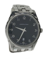 HAMILTON Quartz watch/ Analog/stainless steel/BLK/SLV/H385111 Authentic