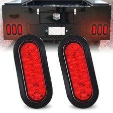 2pcs 6 Red Oval 22 Led Stopturntail Brake Truck Trailer Light Sealed Lights 2pcs 6 Red Oval 22 Led Stopturntail Brake Truck Trailer Light Sealed Lights
