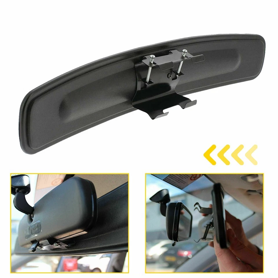 17in Clip Universal Interior Rear On View Clear Tint Mirror Wide Angle Mirror - Image 4 of 4