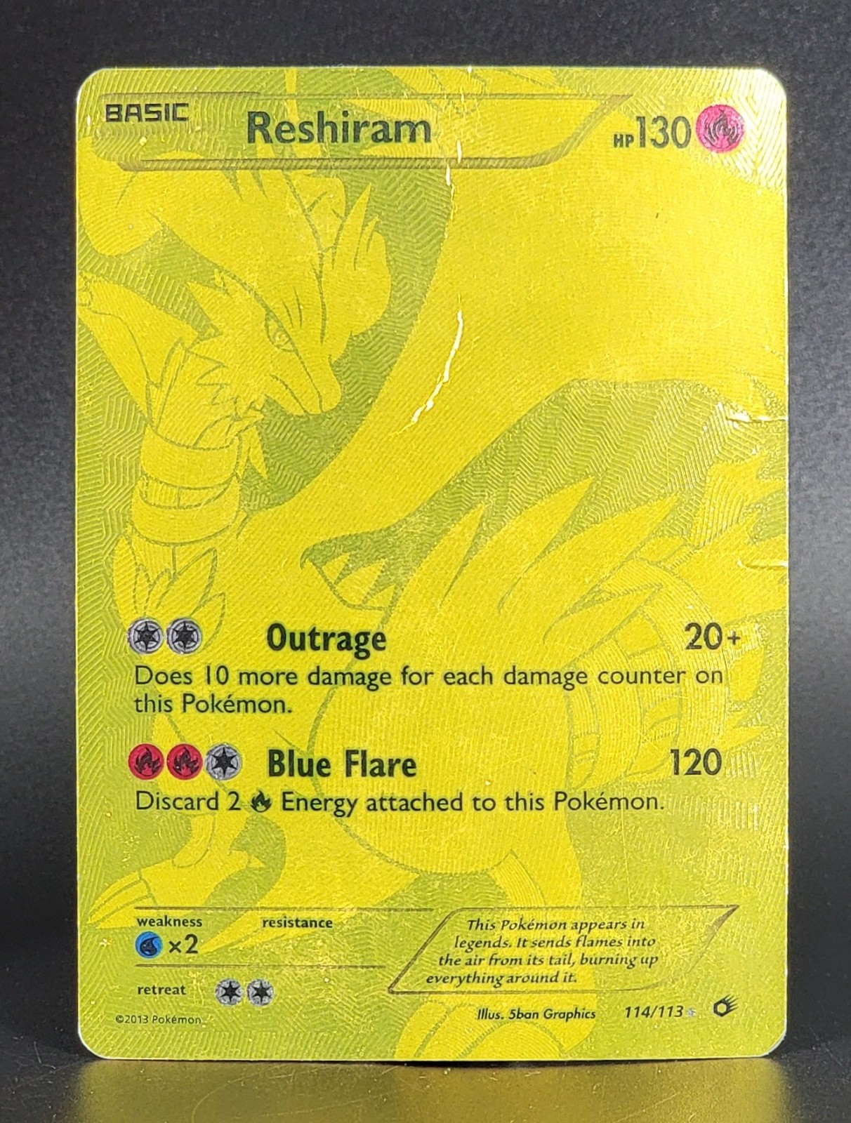Pokemon Reshiram 114/113 Secret Rare Legendary Treasures HP