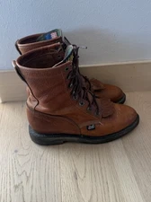 $170 Ariat Cascade 8" Lace Up Boots Mens 7.5 S Brown Leather Work Winter