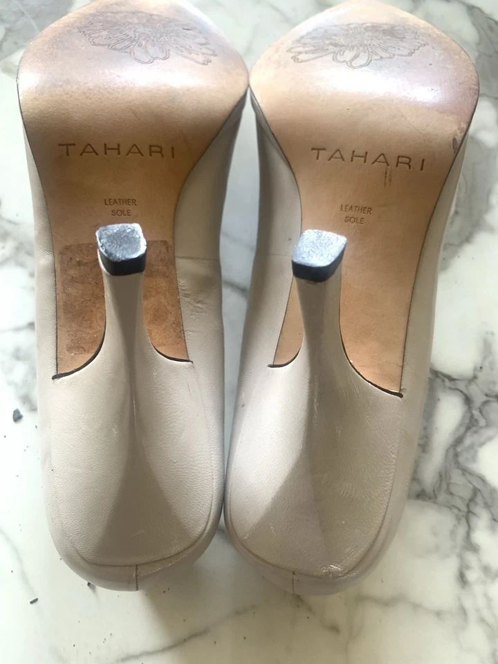 Zapatos de tacón TAHARI 100 % cuero nude - beige nude - 10 M - ¡LEER!! Foto 4 de 4