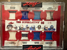 2023 Leaf Superlative 16 GAME USED Red Foil Payton Rice Moss Sanders /5