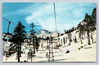 Squaw Valley Lodge Chair Lift 1960 Winter Olympics Postcard Lake Tahoe