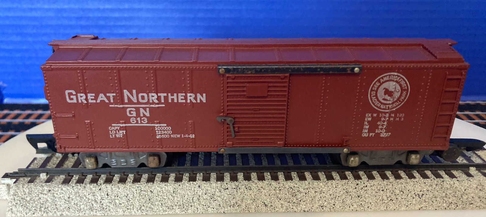 American Flyer S Gauge #613 Great Northern Box Car (1953) VG+ condition