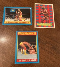 1987 Topps WWF A Challenge Answered Hulk Hogan #36, Sticker & A Giant Is Slammed