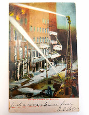 Ill. Post Card Co. N.Y. Water Tower in Action Firefighting Postcard Posted, 1905