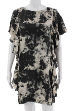 Michael Michael Kors Womens Beige Silk Shift Dress Short Sleeve Size 4