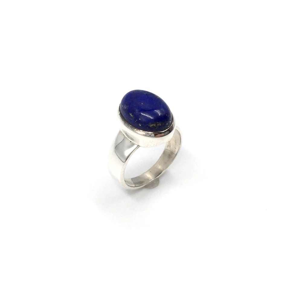 Anello in argento 925 gioiello lapislazzuli blu lapislazzuli unisex 16,8 mm / 53 - Immagine 3 di 4