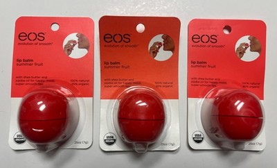 EXP OLD STOCK (Pack of 3) EOS Lip Balm .25 Oz (7g) Summer Fruit COLLECTION ONLY