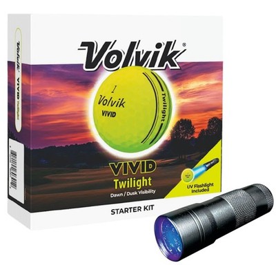 Volvik Vivid Twilight Glow in the Dark Golf Balls Flashlight Combo Pack, Yellow