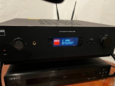 NAD C-388 Hybrid Digital DAC Amplifier WITH UPDATED BLUOS Card   150W / CHANNEL