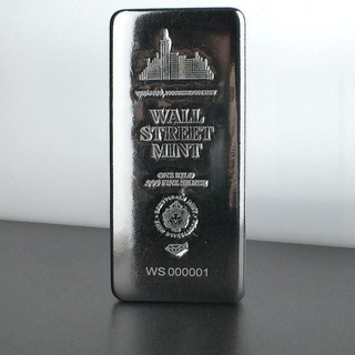 1 Kilo .999 Silver Bar Wall Street Mint Silver Bullion Serial #000001