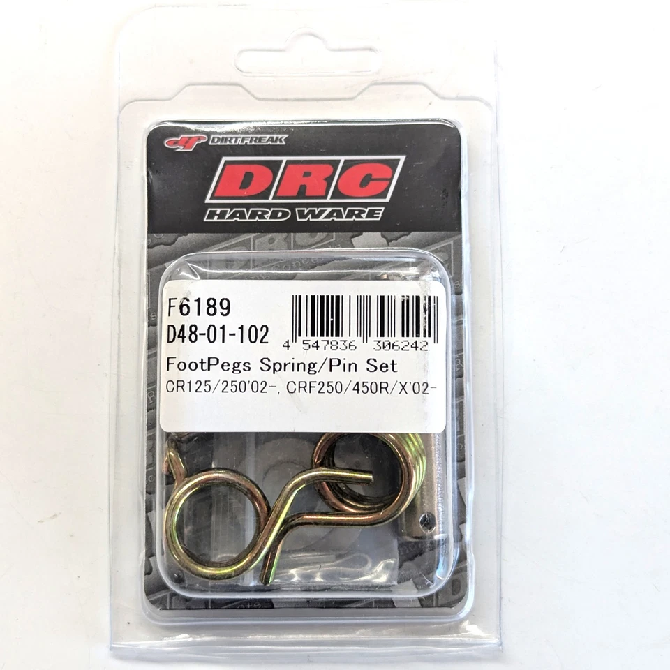 Kit de resorte y pasador de clavija de pie DRC plateado para 02-23 CRF250R/X y 450R/X D48-01-102 Foto 2 de 3