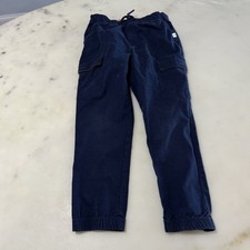 Tommy Bahama Boys Size L 7-8 Navy Blue Cargo Jogger Pants Elastic Waist Marlin