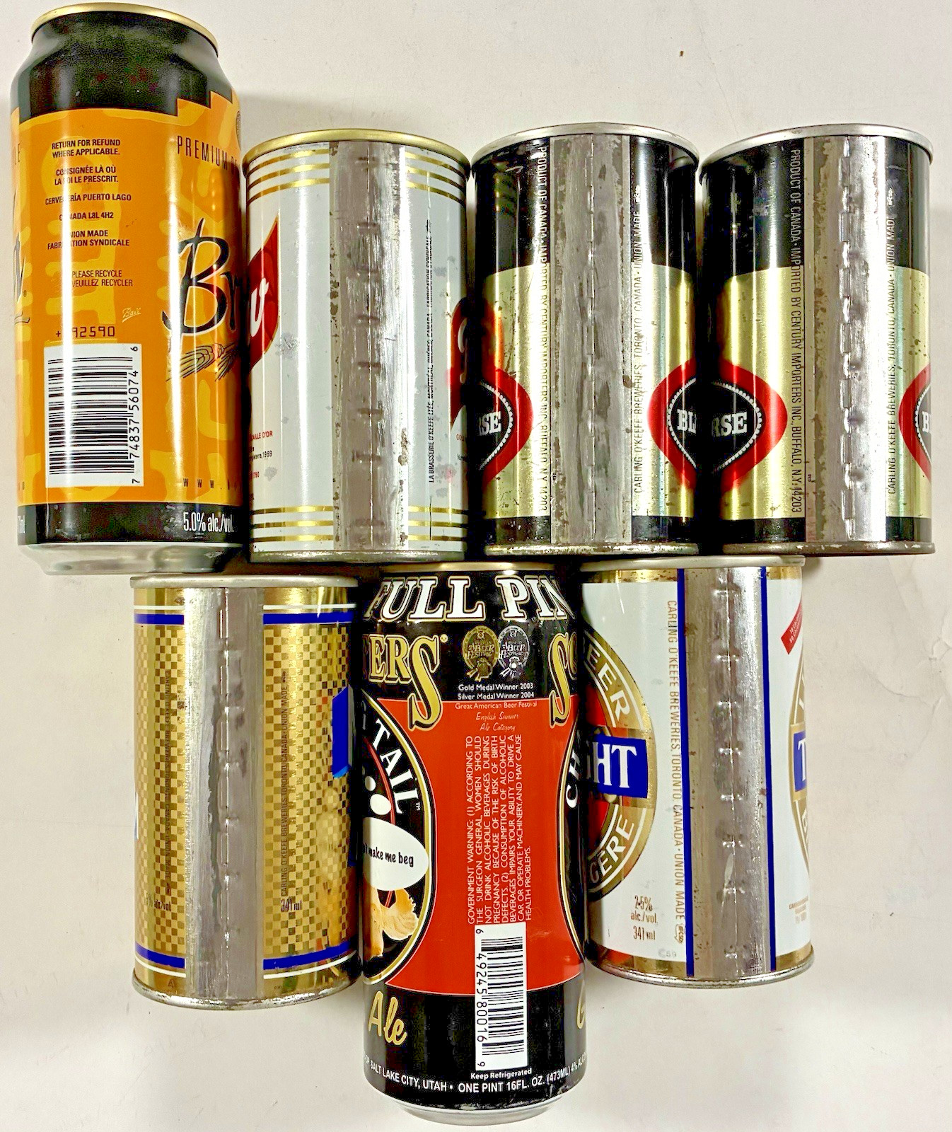 Canada Beer Cans your choice of many different brands empty steel/alum Bott Open