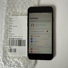 Apple iPhone 7 32GB A1778 Black GSM Unlocked Small Crack WiFi/Bluetooth Issue