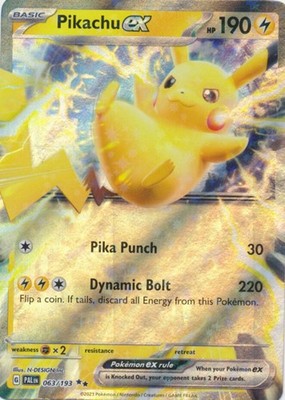 Slightly Played, English - 1 x Pokemon Pikachu ex - 063/193 - Double Rare Scarle
